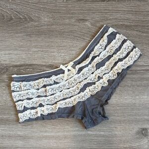 Nature Intimates gray mesh lace panties